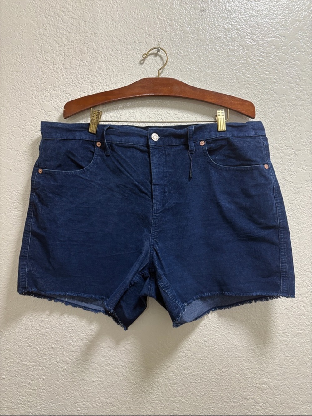 GAP Indigo High-Rise Denim Cutoff Shorts